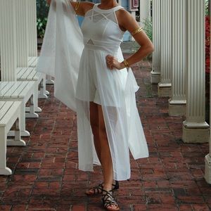 White High Low romper